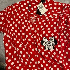 Minnie mouse button up shirt